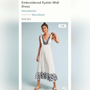 Embroidered Eyelet Midi Dress by Allison New York Anthropologie